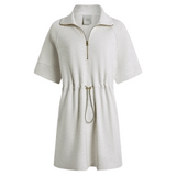 Paisley Half Zip Dress Ivory Marl