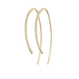 Pave Curve Gold Large Earring