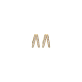 Pave V Huggie Gold