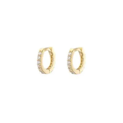 Pave Mini Huggie Gold