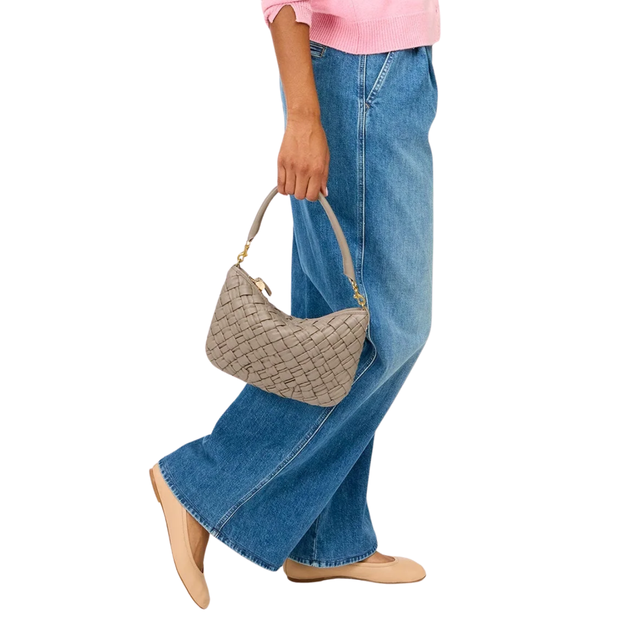 Petit Moyen Messenger Puffy Woven Dove Grey