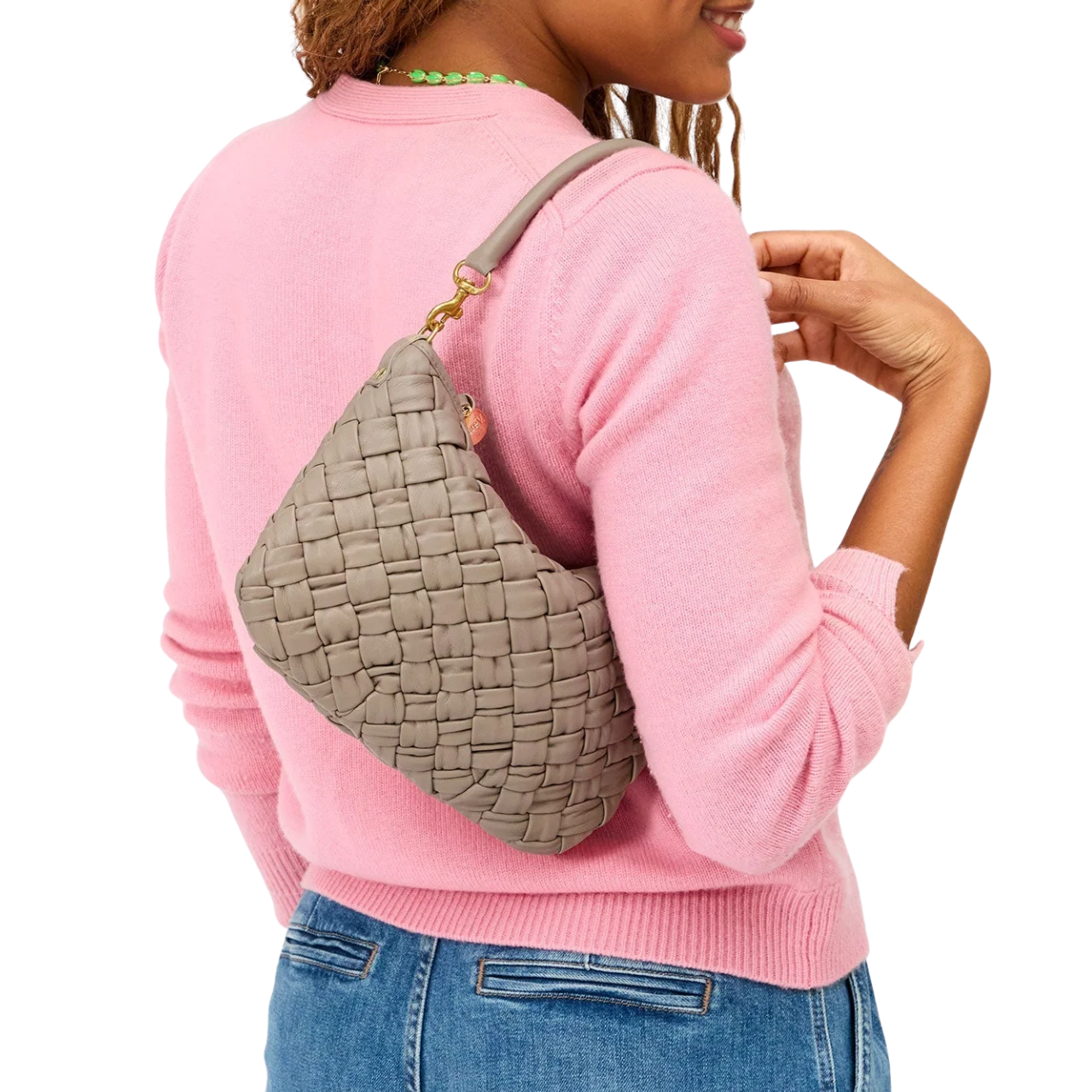 Petit Moyen Messenger Puffy Woven Dove Grey