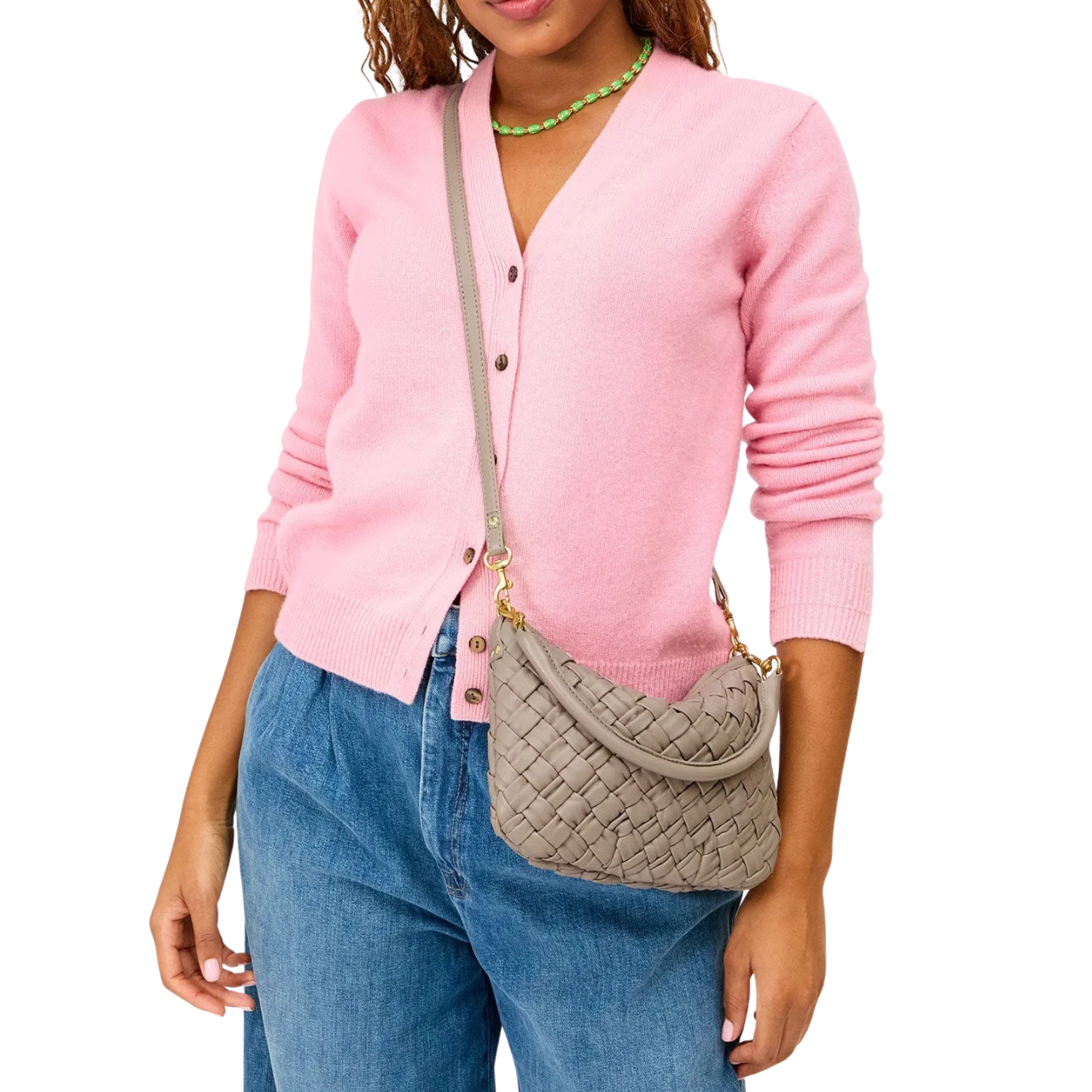 Petit Moyen Messenger Puffy Woven Dove Grey