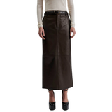 Pim Leather Maxi Skirt Chocolate