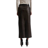 Pim Leather Maxi Skirt Chocolate