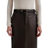 Pim Leather Maxi Skirt Chocolate