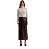 Pim Leather Maxi Skirt Chocolate