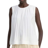 Pleated A-Line Top Off White