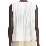 Pleated A-Line Top Off White