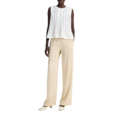 Pleated A-Line Top Off White