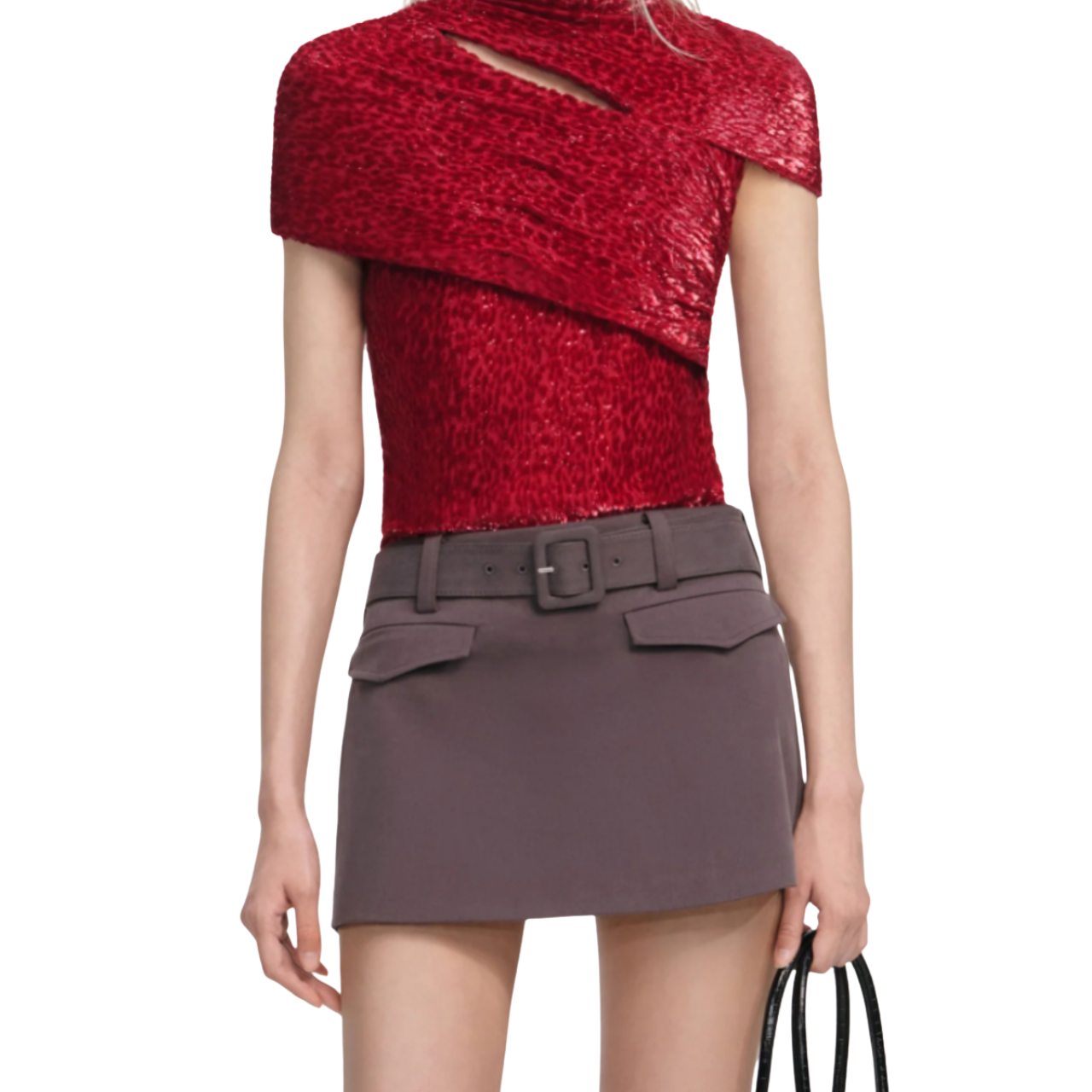 Red Fil Coupe Cut Out Top Red