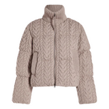 Reggie Cable Knit Puffer Light Taupe