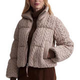 Reggie Cable Knit Puffer Light Taupe