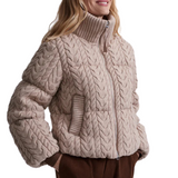 Reggie Cable Knit Puffer Light Taupe