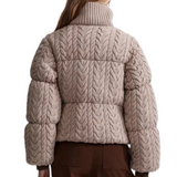 Reggie Cable Knit Puffer Light Taupe