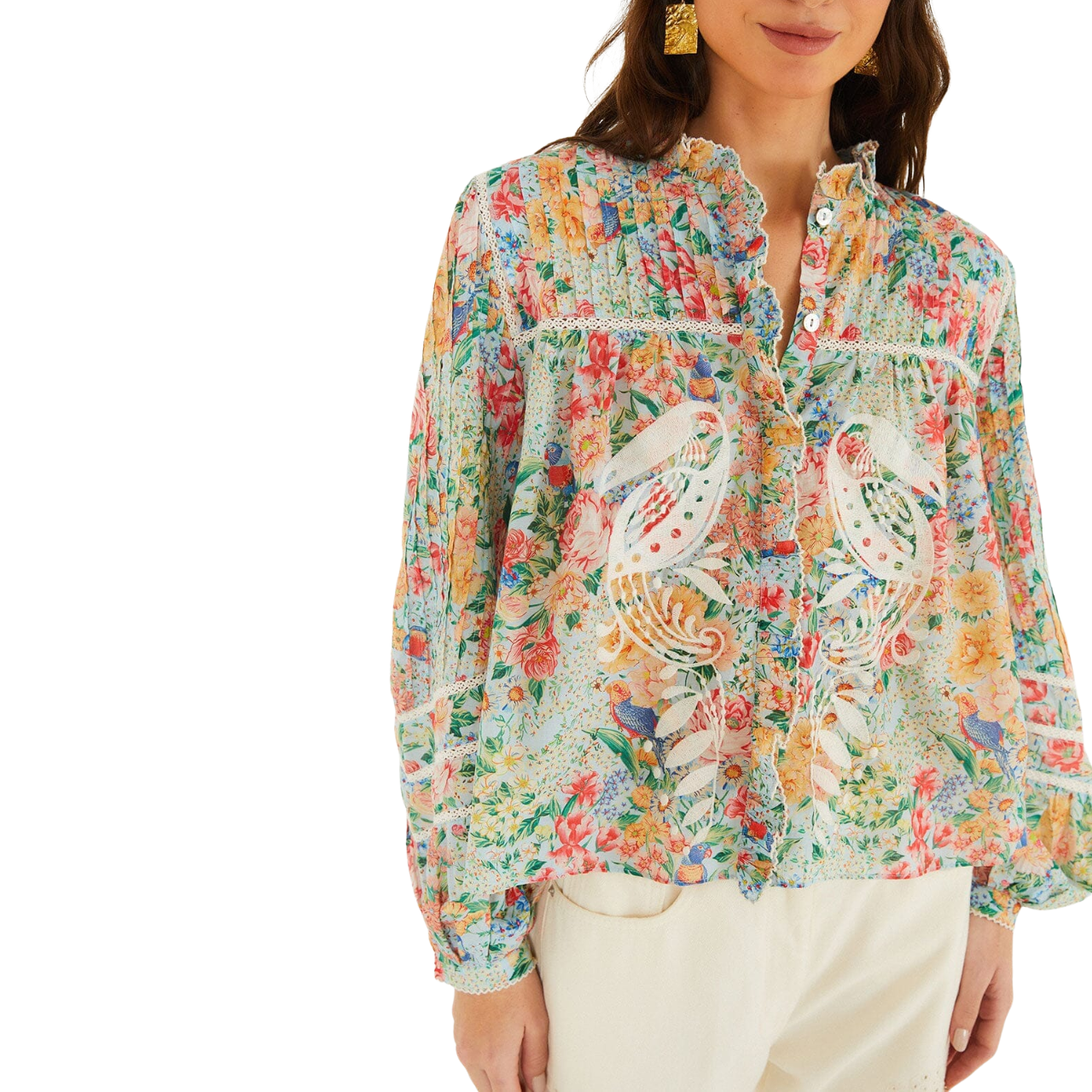 Rendeira Multicolour Cutwork Blouse