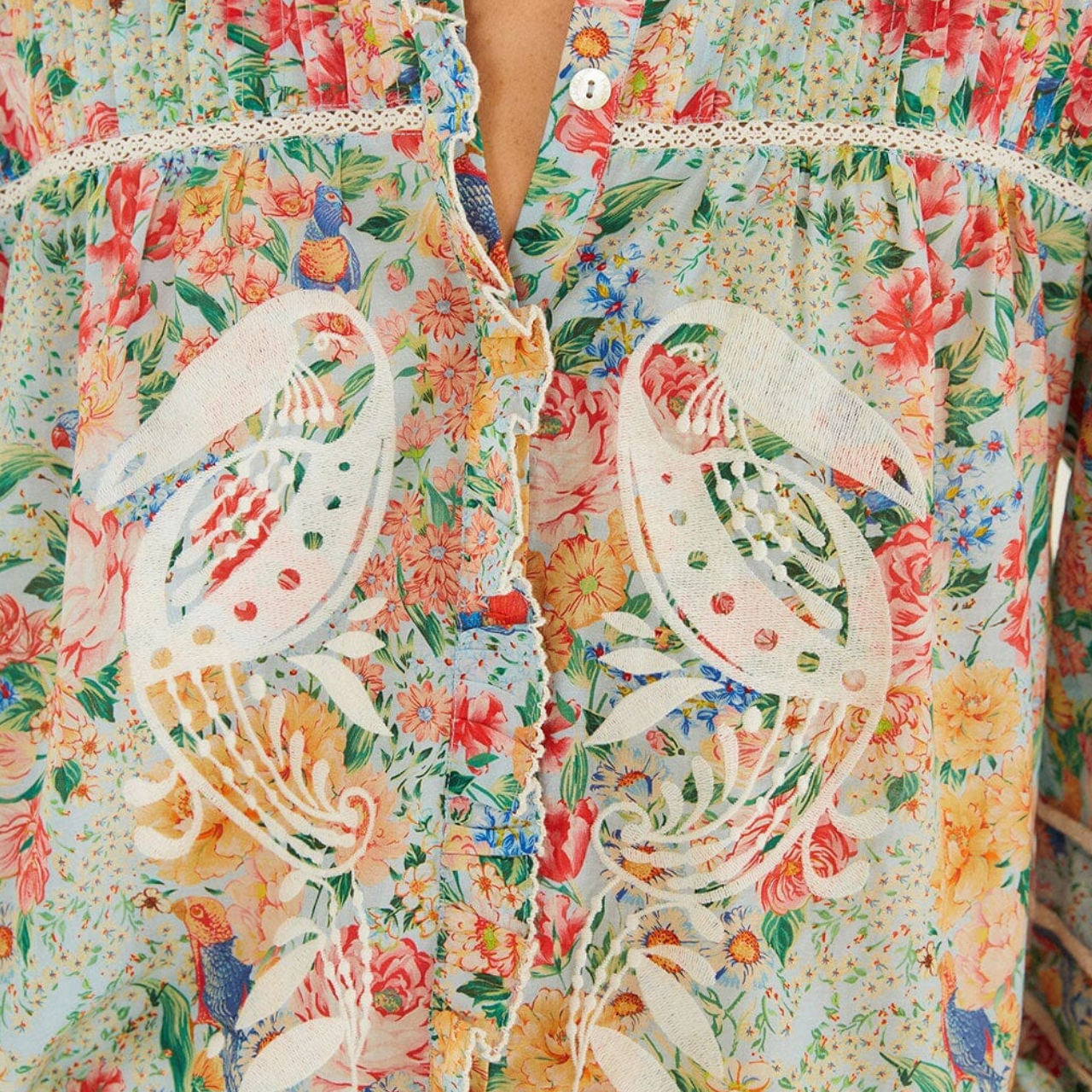 Rendeira Multicolour Cutwork Blouse