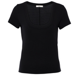 Rib Baby Tee Black