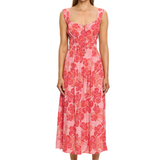 Riviera Midi Dress Pink Floral