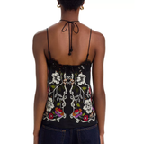 Rococo Flowers Lace Top Black