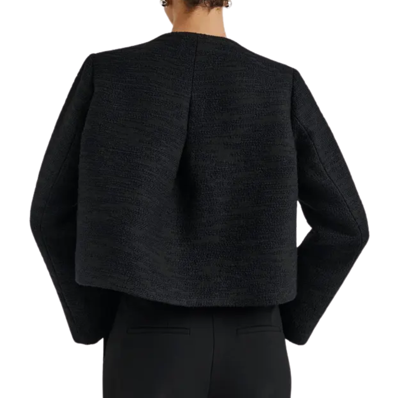 Ruthie Cropped Boucle Blazer Black