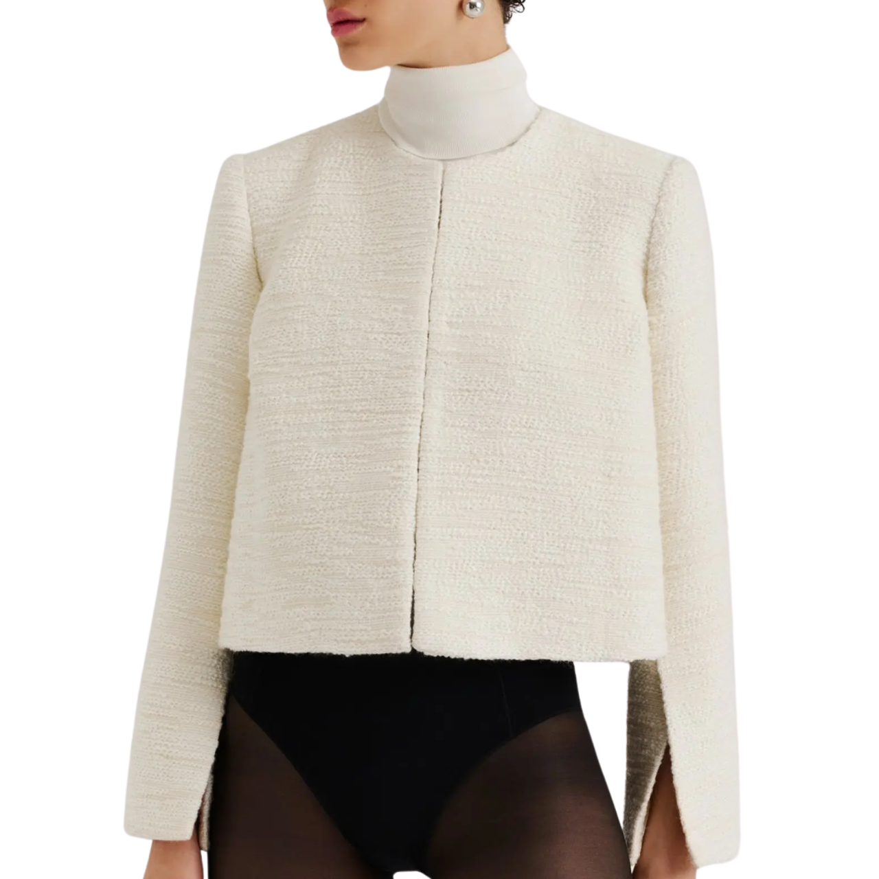Ruthie Cropped Boucle Blazer Vanilla