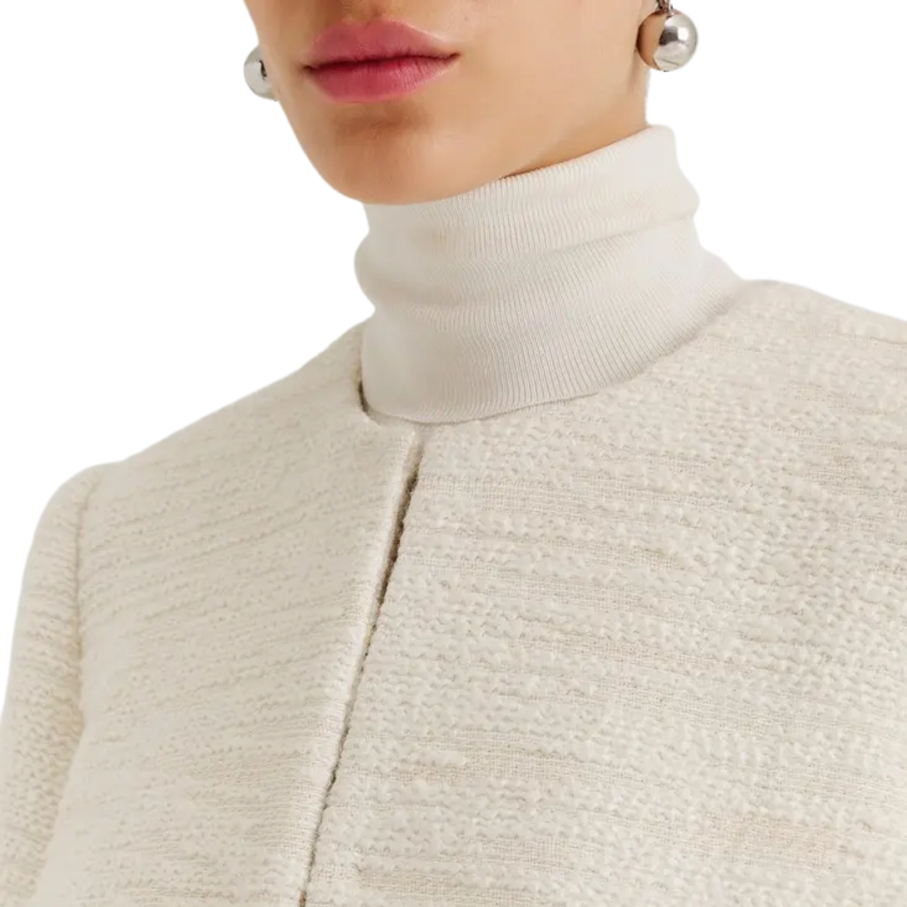 Ruthie Cropped Boucle Blazer Vanilla