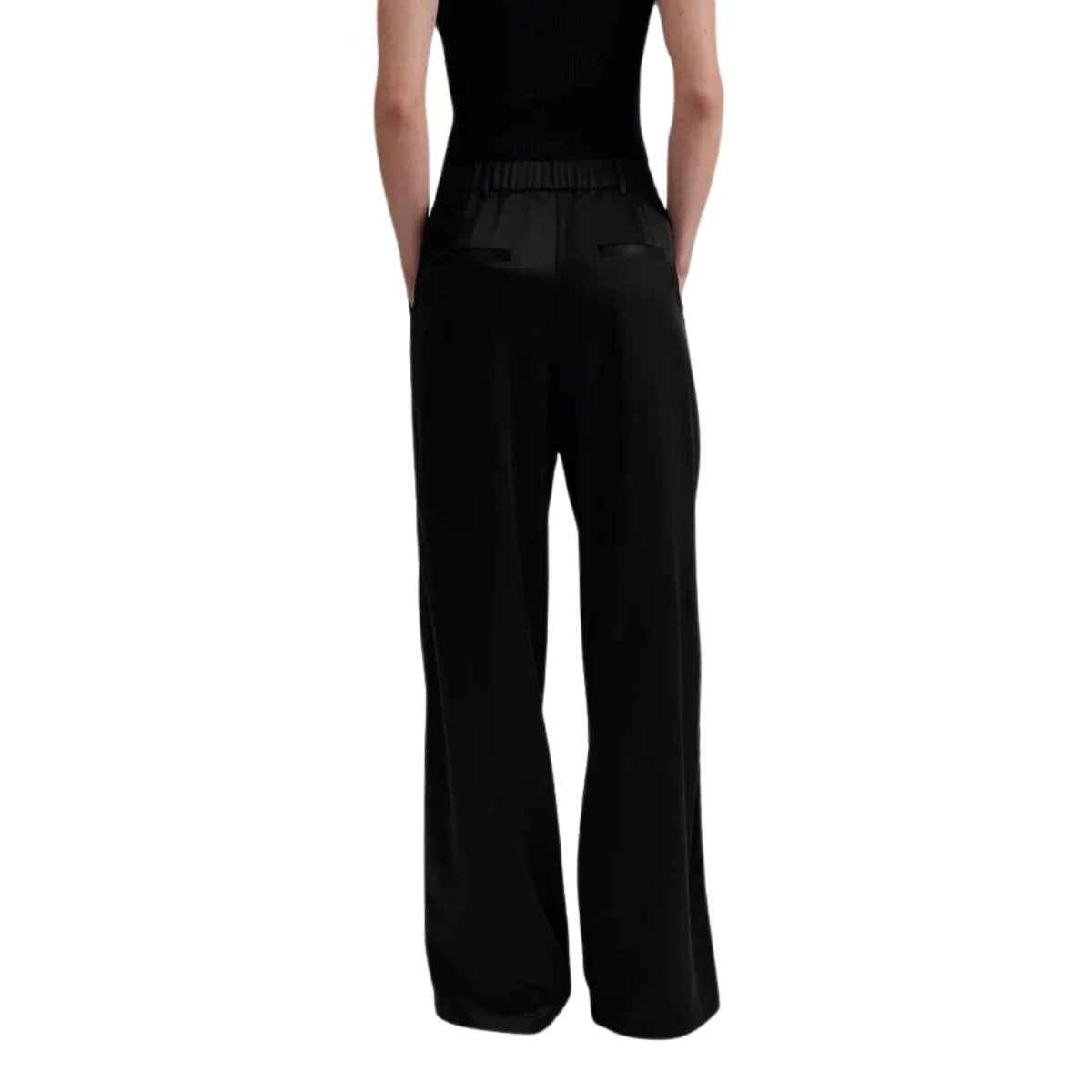 Sarah Elastic Waist Satin Pants