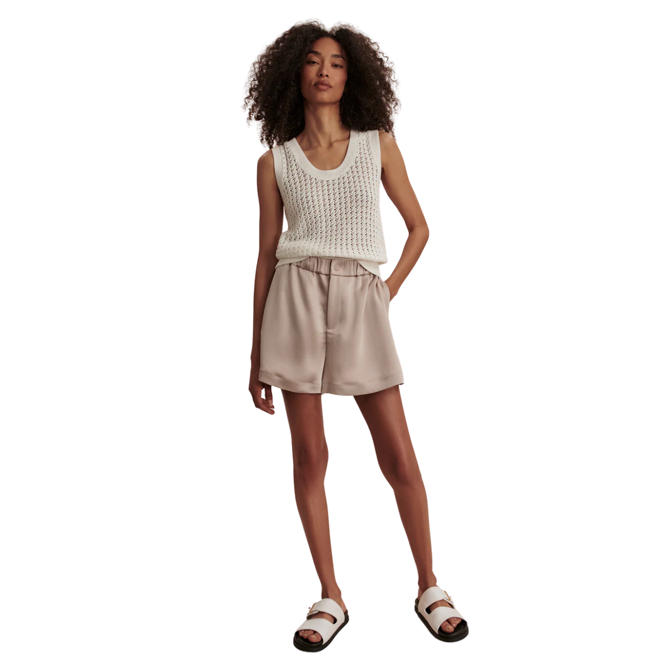 Sarka High Rise Short Silver Cloud