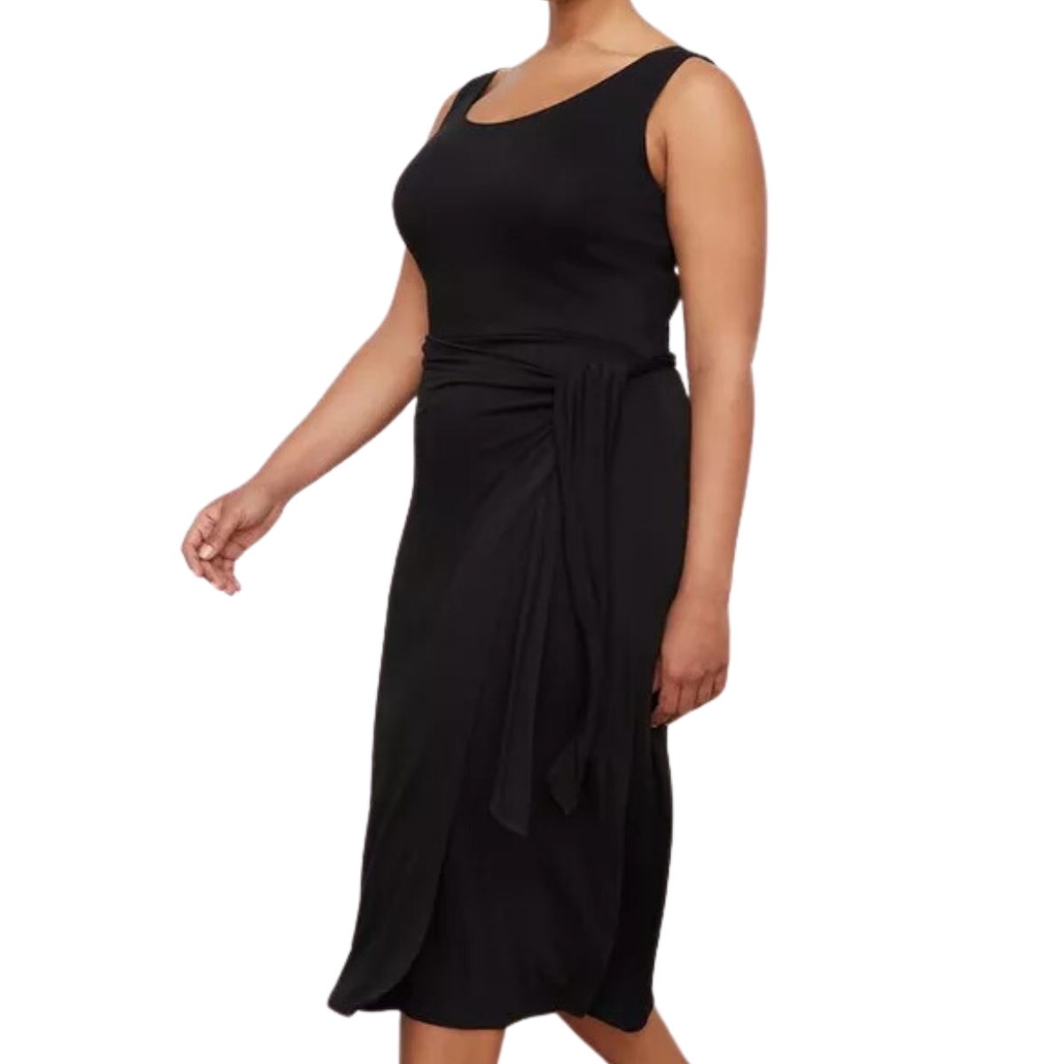 Scoop Neck Slip Dress Black