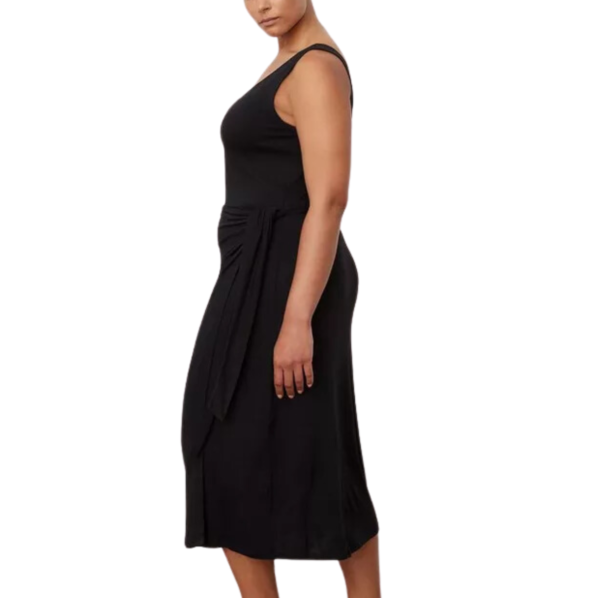 Scoop Neck Slip Dress Black