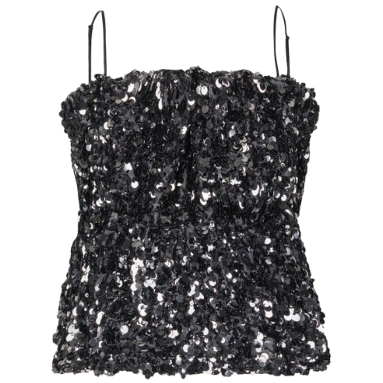 Shiny Strap Top Gungrey Metal