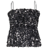 Shiny Strap Top Gungrey Metal