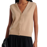 Shrunken Button Vest Camel