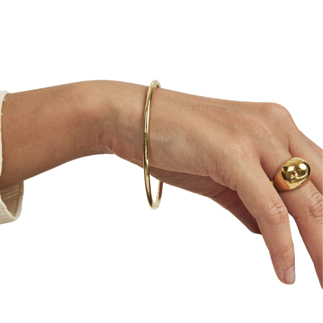 Small Plain Gold Bangle 6cm