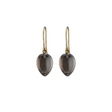 Smokey Quartz Drop Earring Gold