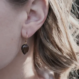 Smokey Quartz Drop Earring Gold