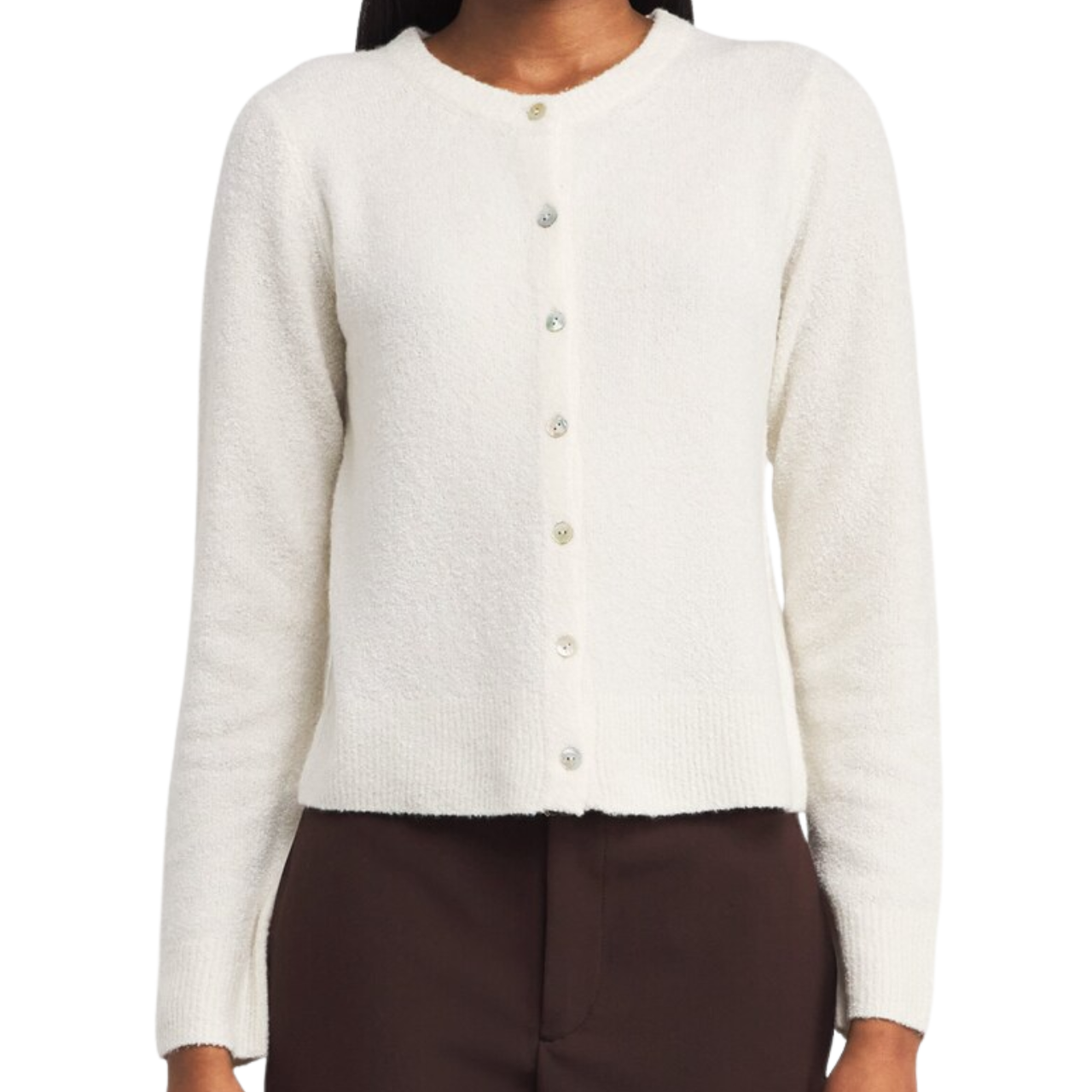 Soft Boucle Cardigan Off White