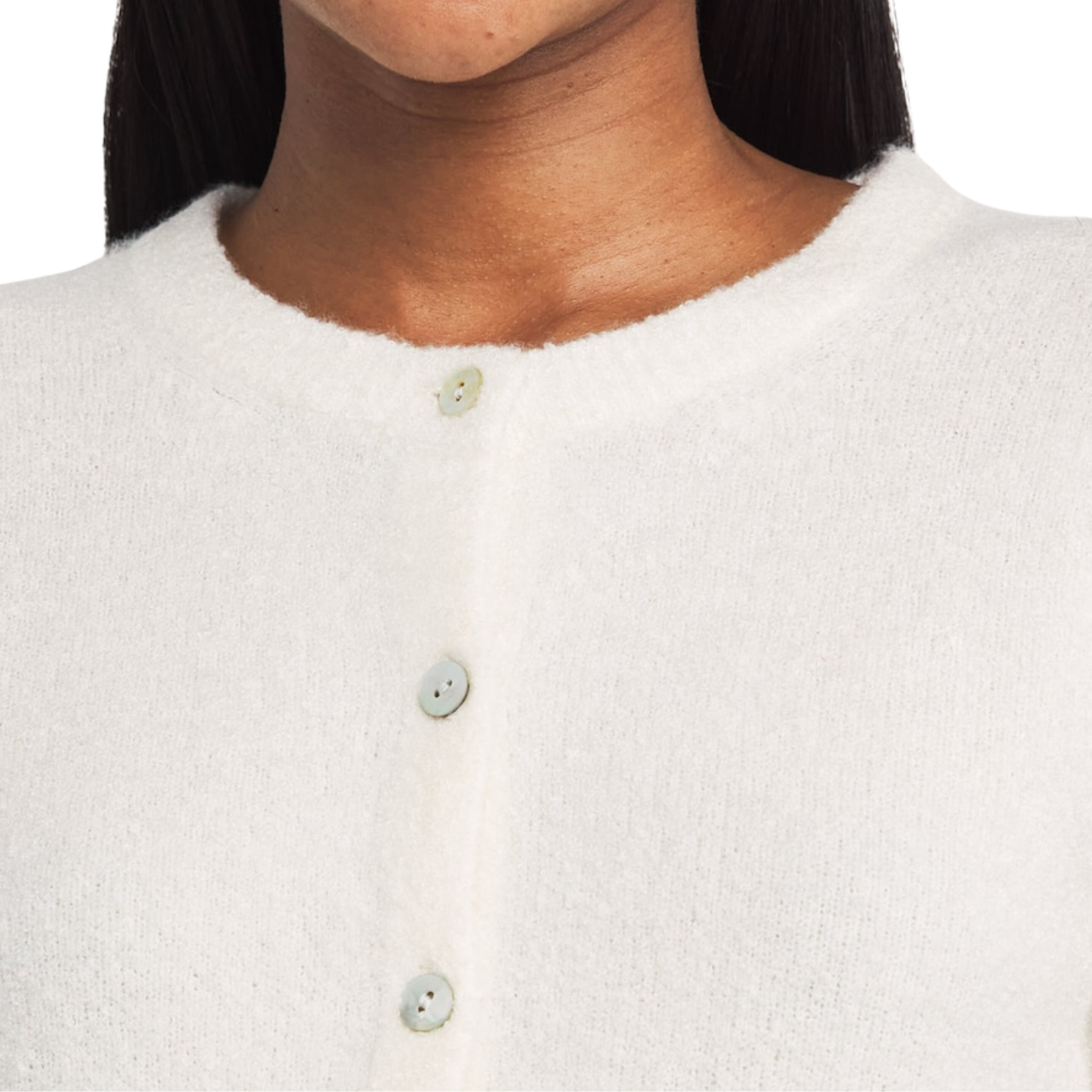 Soft Boucle Cardigan Off White