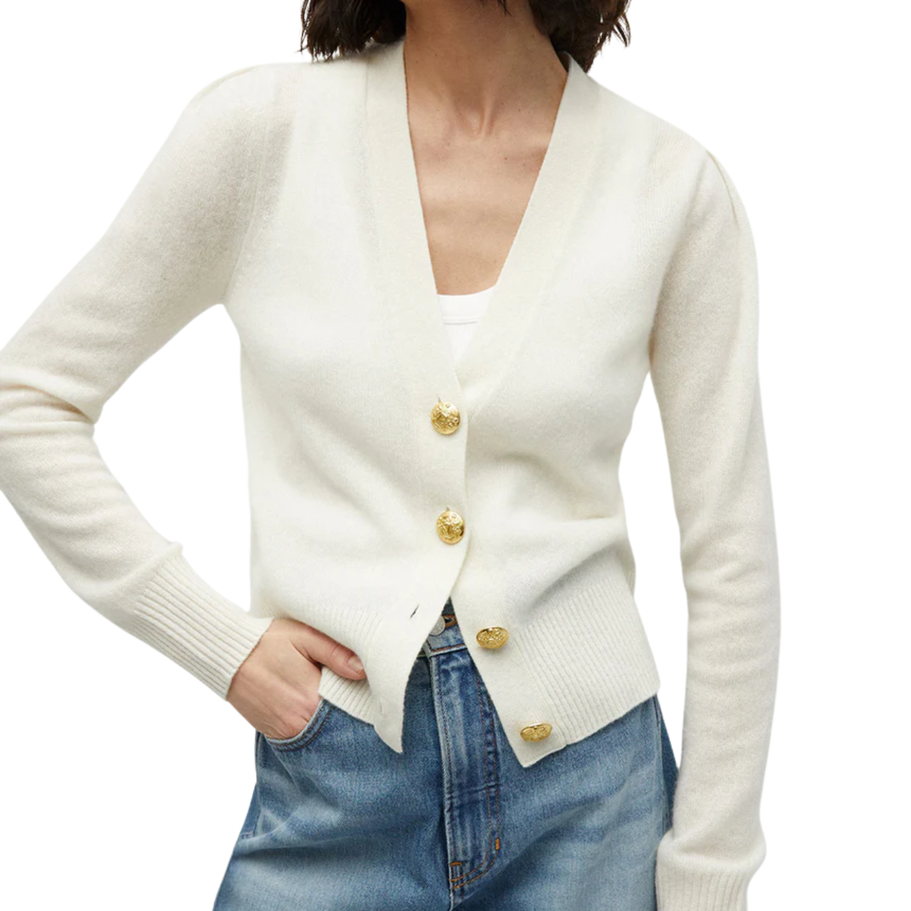 Solene Cashmere Cardigan Ivory
