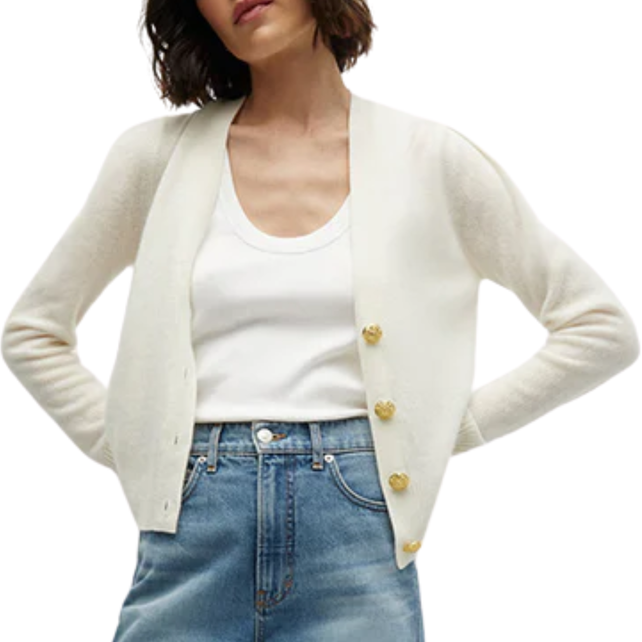 Solene Cashmere Cardigan Ivory