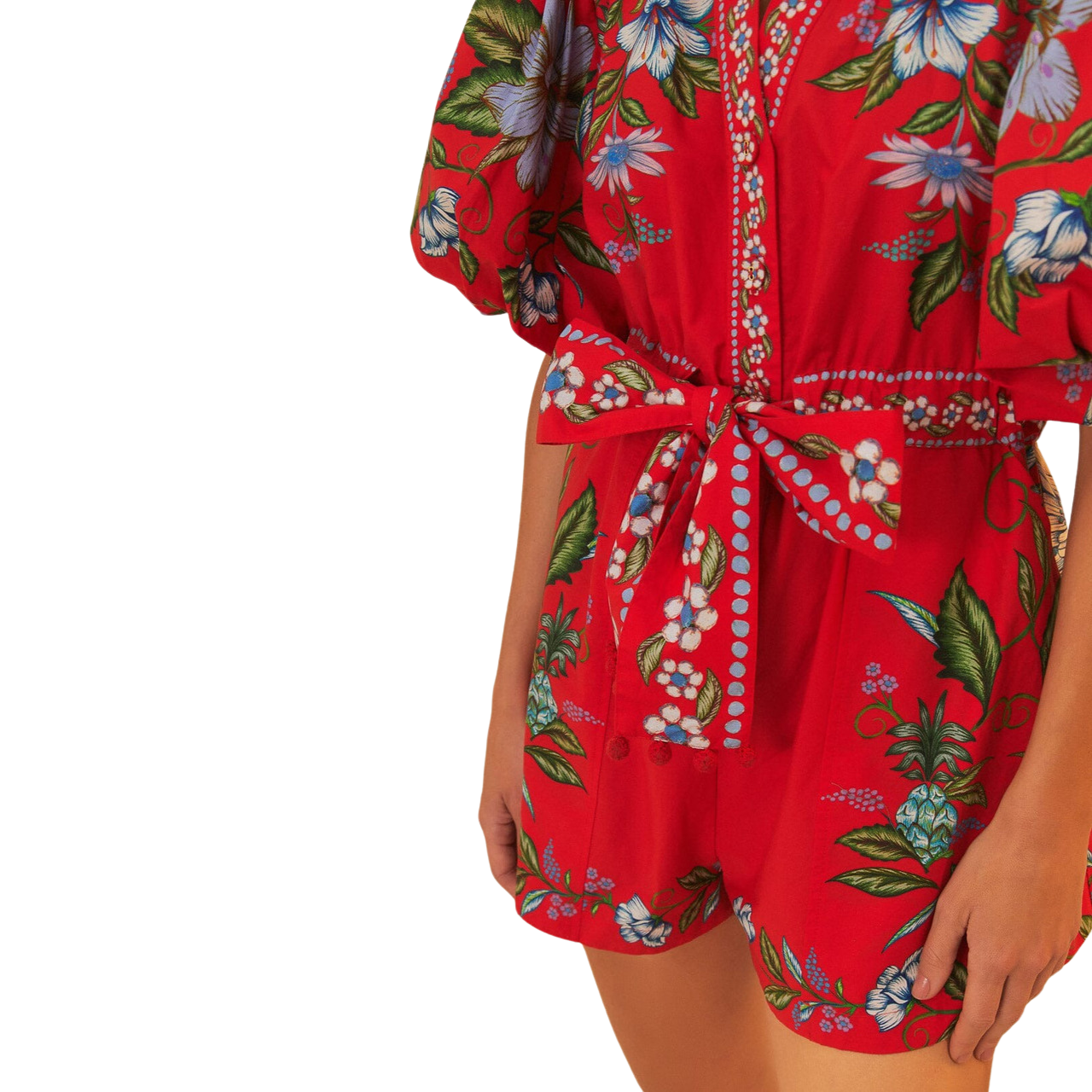 Sweet Bloom Bouquet Red Romper