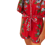 Sweet Bloom Bouquet Red Romper