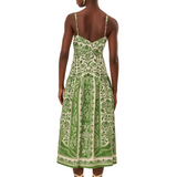 Tapestry Green Midi Dress