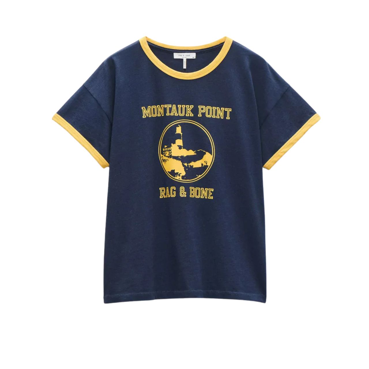 Montauk Boxy Ringer Tee Navy
