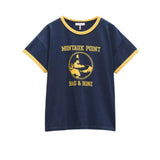 Montauk Boxy Ringer Tee Navy