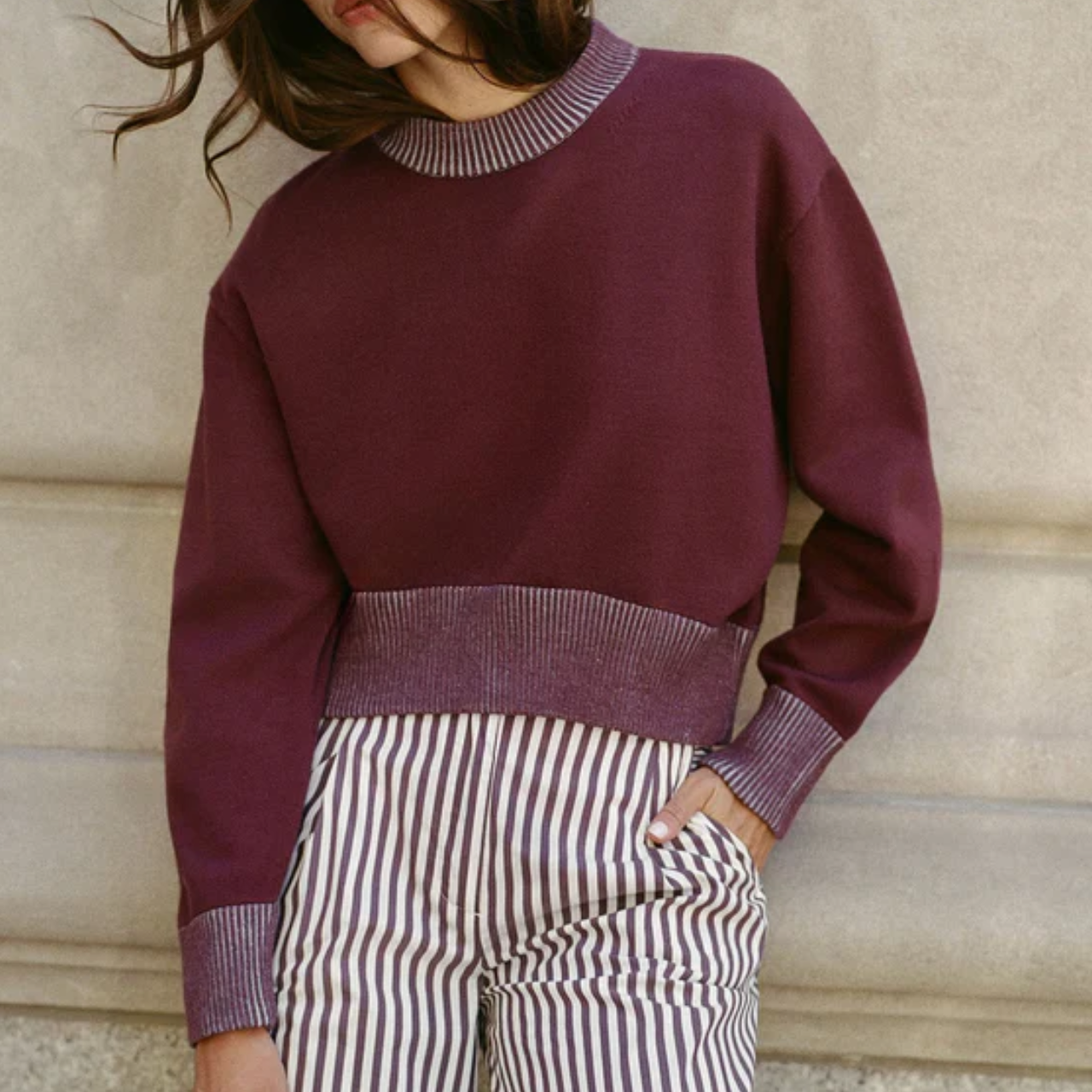 The Cora Sweater Raisin Brown