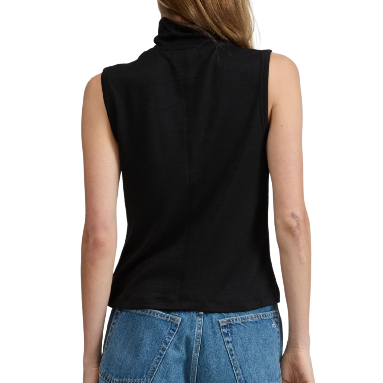 The Knit T-Neck Tank Black