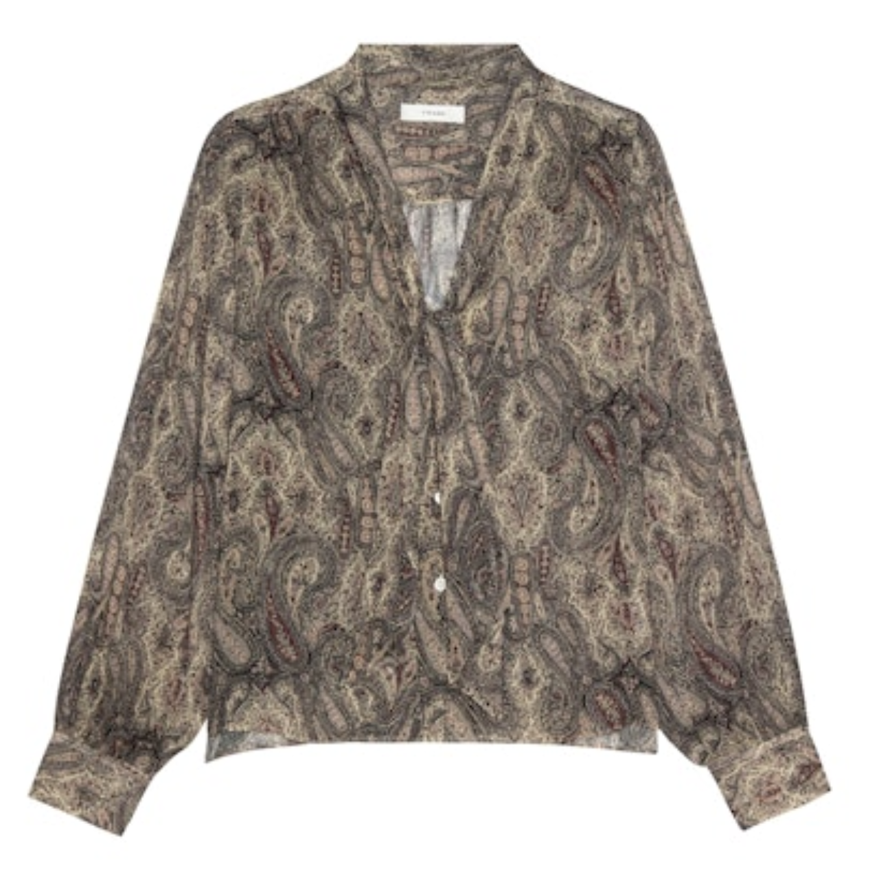The Paisley Silk Tie Blouse Ecru
