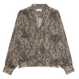 The Paisley Silk Tie Blouse Ecru
